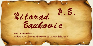 Milorad Bauković vizit kartica